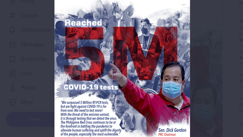 Philippine Red Cross nakapagsagawa na ng 5 million RT-PCR Tests