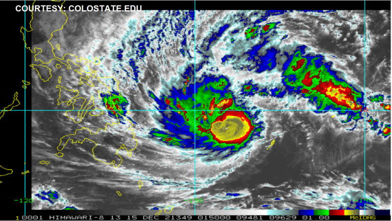 Bagyong Odette lumakas pa, isa nang typhoon ayon sa PAGASA; signal number 2 nakataas sa Surigao del Sur at bahagi ng Surigao del Norte