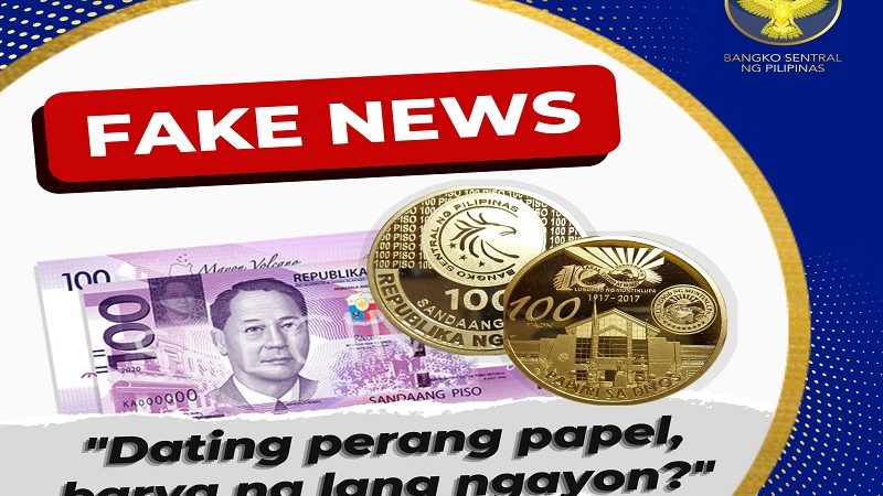 100 peso bill hindi papalitan ng barya ayon sa BSP