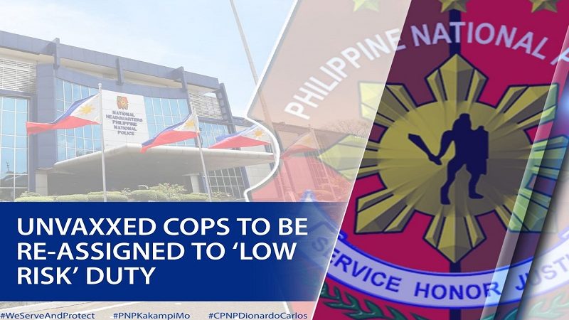 Mga hindi pa bakunadong pulis hindi itatalaga sa field work – PNP