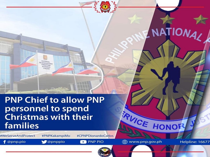 Mga pulis papayagang makapagdiwang ng Pasko kasama ang kanilang pamilya