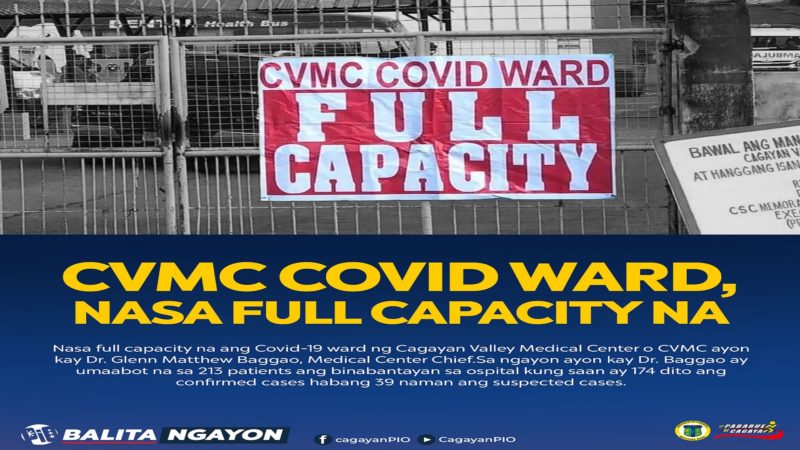 COVID ward ng Cagayan Valley Medical Center nasa full capacity na