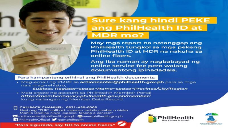 Publiko pinag-iingat ng PhilHealth sa pekeng ID at MDR