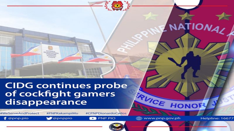 Insidente ng pagkawala ng mga ‘sabungero’ dumarami ayon sa PNP