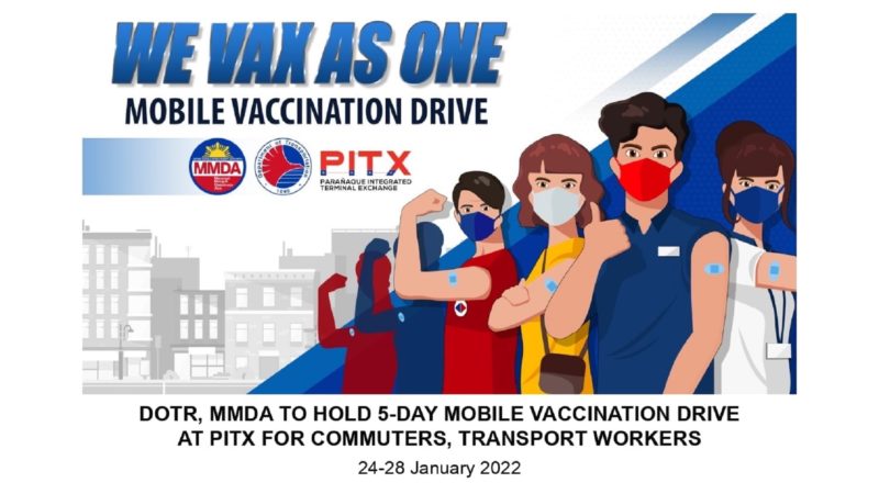 DOTr at MMDA magdaraos ng 5-day Mobile Vaccination Drive para sa mga commuter at transport workers