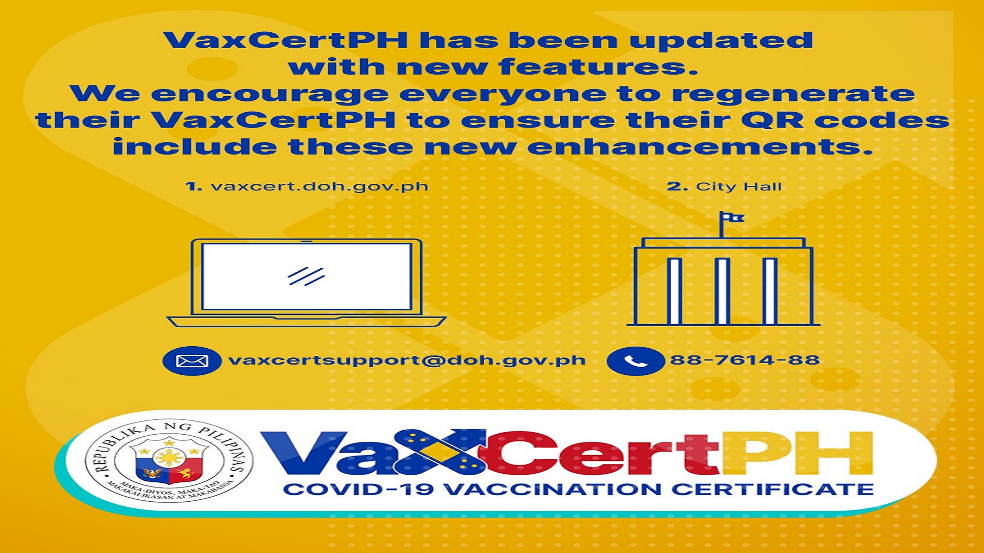 VaxCertPH may update, publiko pinayuhang muling i-download ang kanilang certificates