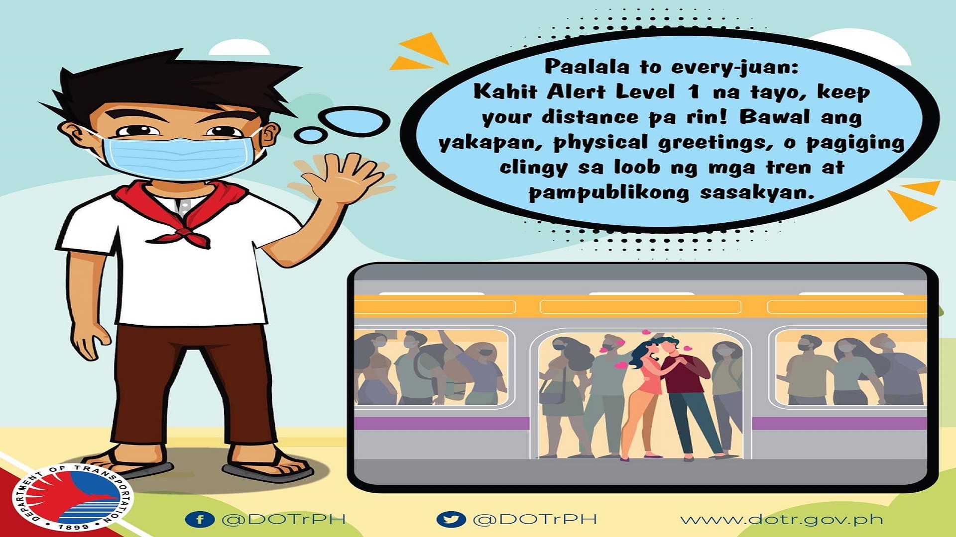 Paalala ng DOTr sa mga magkasintahan, bawal ang “clingy” sa loob ng tren