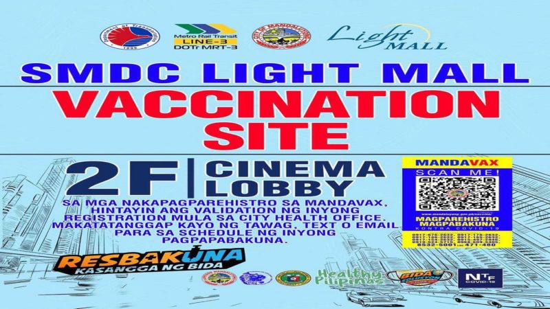 Cinema lobby ng SMDC Light Mall sa Mandaluyong gagamiting vaccination site