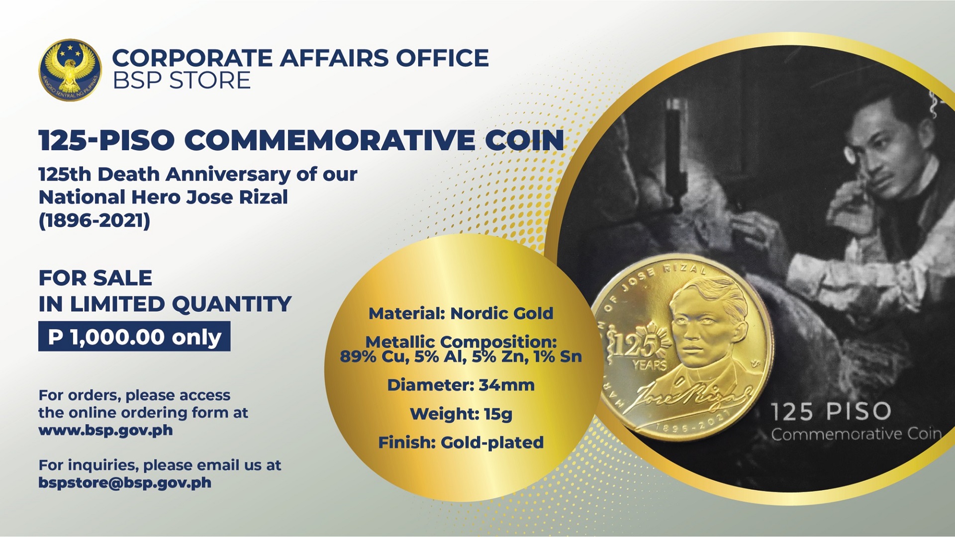 125-piso commemorative coin inilabas ng BSP