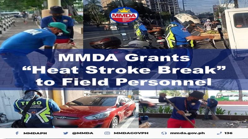 Traffic enforcers at street sweepers ng MMDA bibigyan ng 30-minute “heat stroke break”