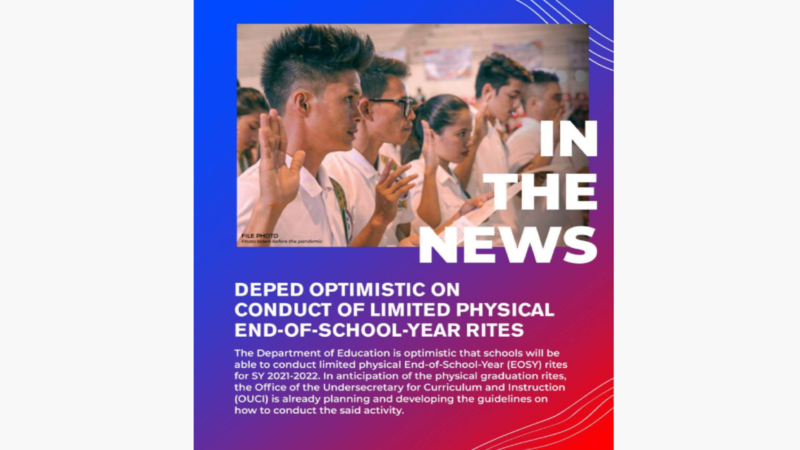 Physical graduation rites posible nang maidaos sa pagtatapos ng School Year