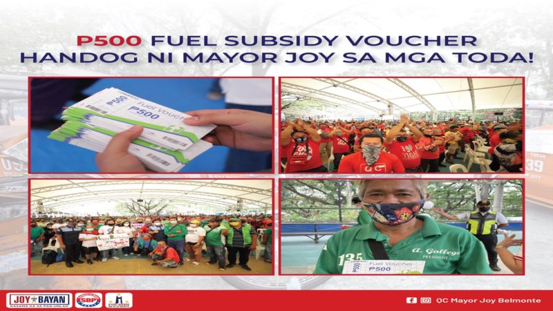 Tricycle drivers sa QC tumanggap ng Fuel Subsidy Voucher mula sa lokal na pamahalaan