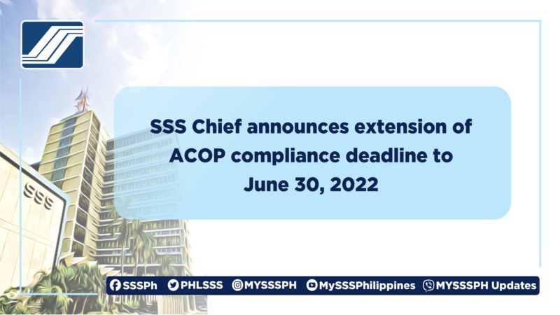 SSS pinalawig ang ACOP compliance hanggang June 30