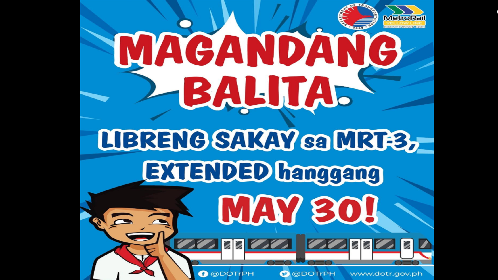 Libreng sakay sa MRT-3 pinalawig ng isang buwan pa