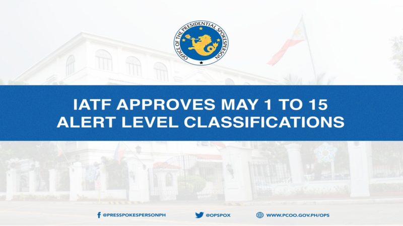 Pag-iral ng Alert Level 1 sa Metro Manila at iba pang mga lugar sa bansa pinalawig ng IATF