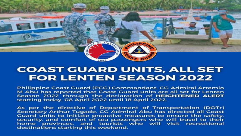 Coast Guard units sa buong bansa isinailalim na sa heightened alert