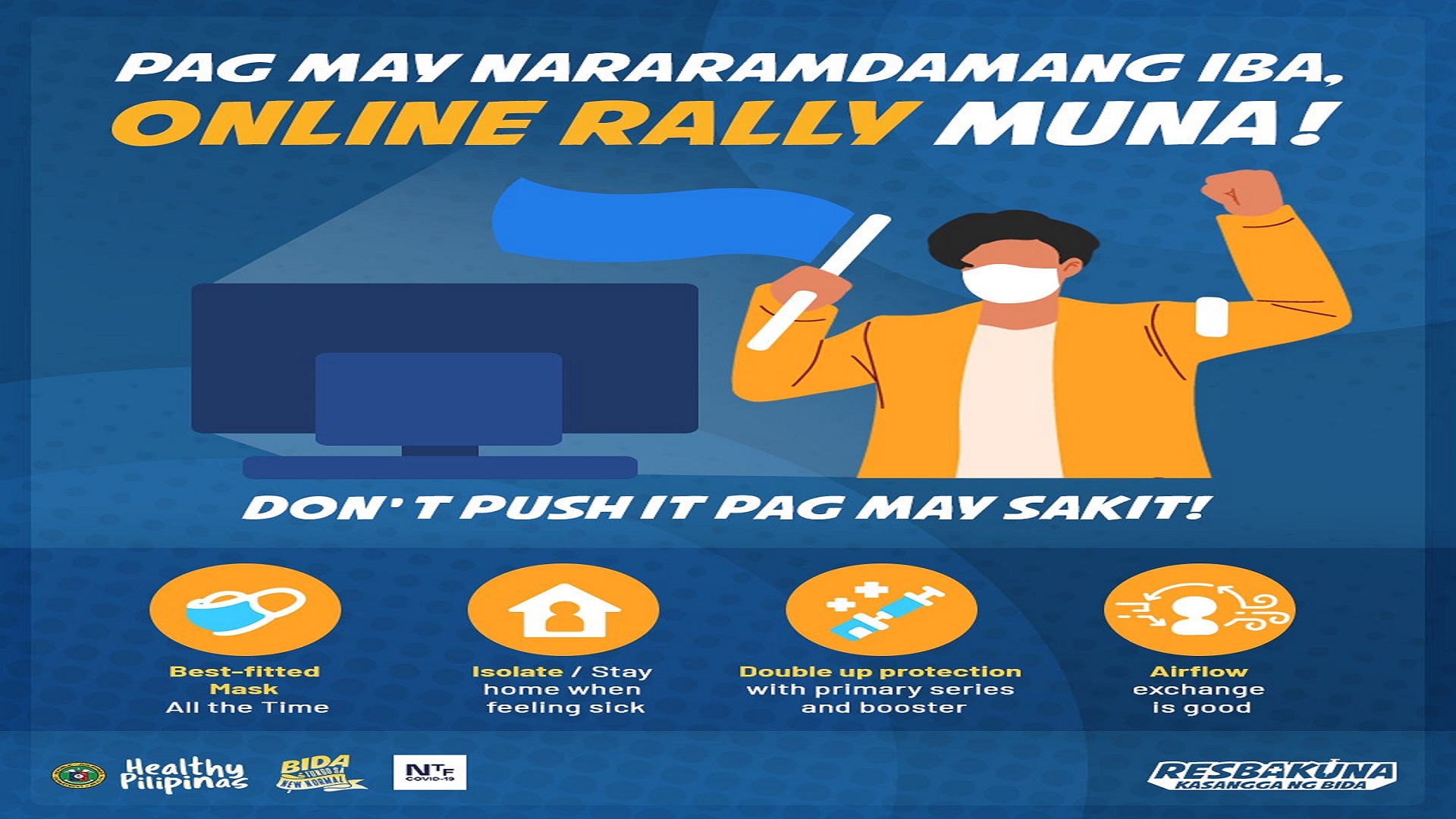 Publiko pinayuhan ng DOH na mag-online rally na lang kung masama ang pakiramdam