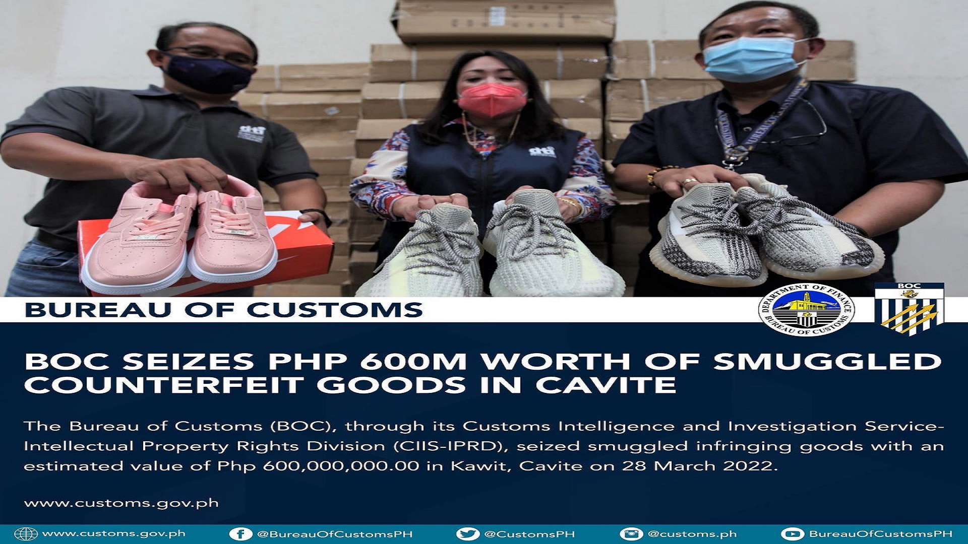 P600M na halaga ng mga pekeng produkto nakumpiska ng Customs sa Cavite ...