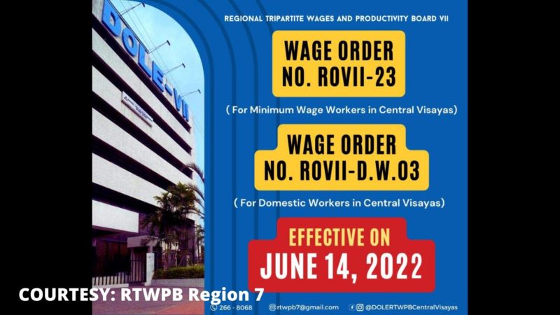 Dagdag na P31 sa minimum wage sa Central Visayas epektibo n sa June 14