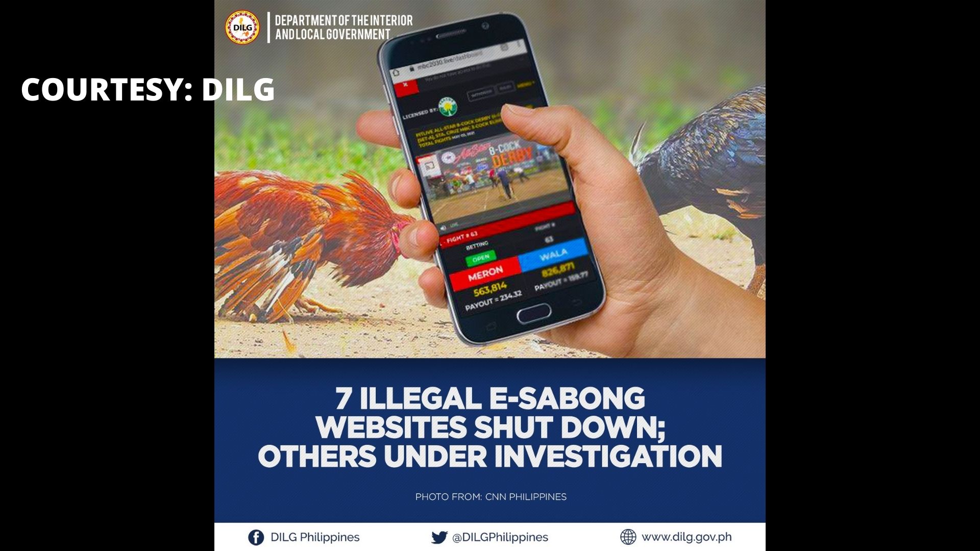 DILG umapela sa Facebook na i-block ang mga account na may kaugnayan sa ilegal na e-sabong