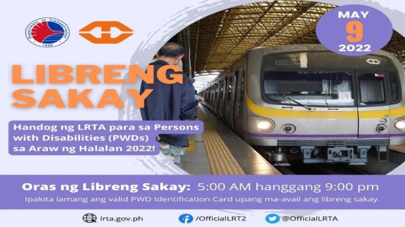 LRT-2 magbibigay ng libreng sakay sa mga PWDs sa eleksyon