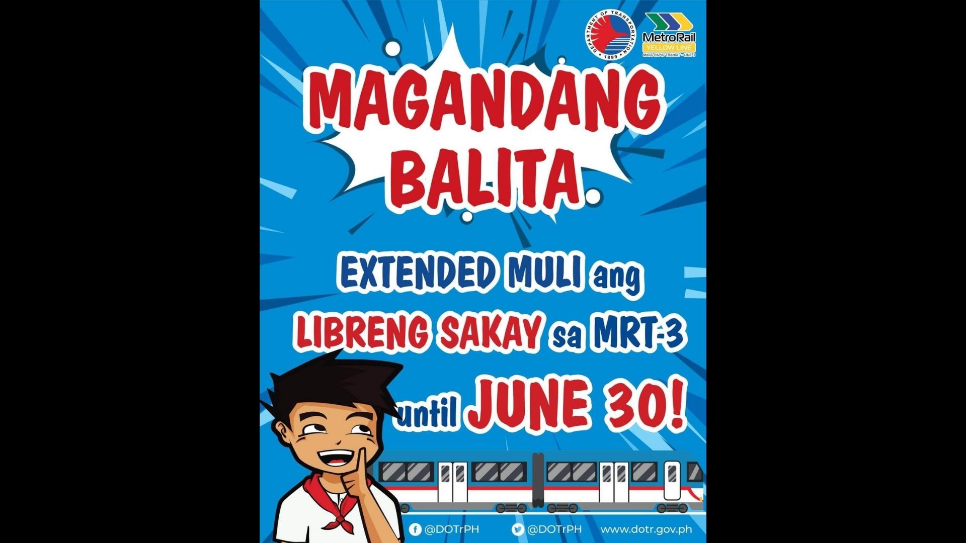 Libreng sakay sa MRT-3 extended hanggang June 30