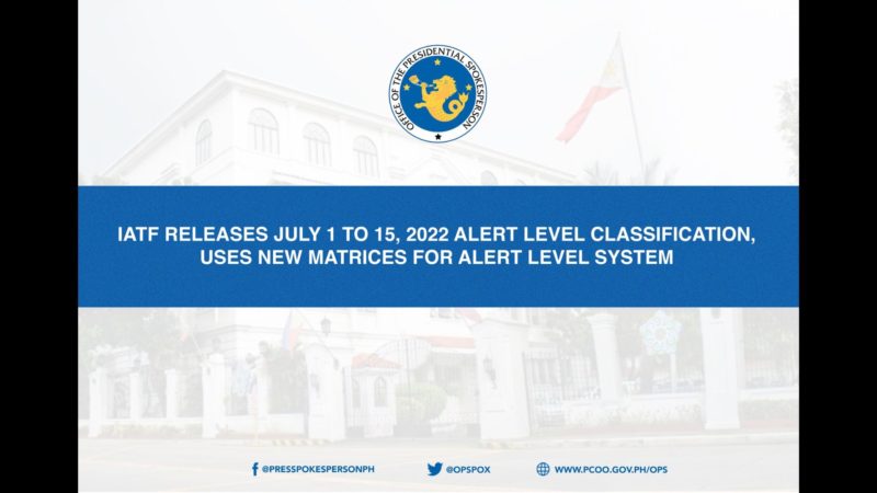 Alert Level 1 iiral pa rin sa NCR at marami pang lugar sa bansa hanggang July 15