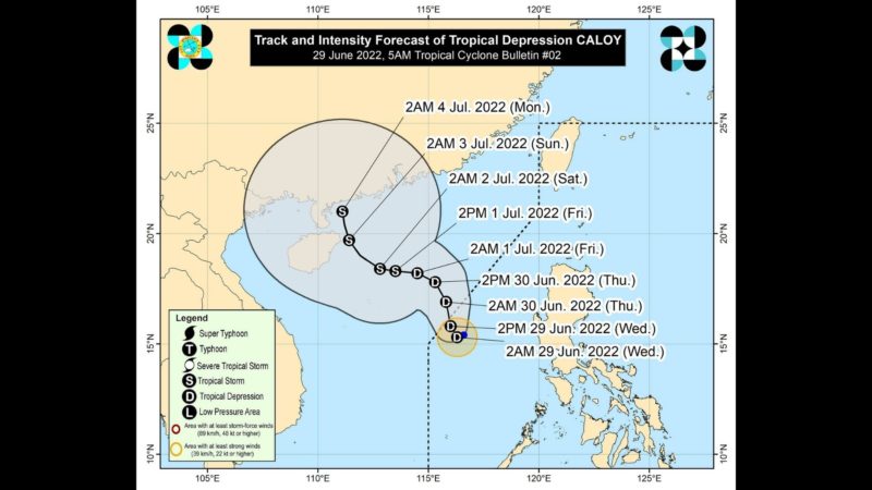 LPA sa Zambales isa nang ganap na bagyo, pinangalanang Caloy ng PAGASA