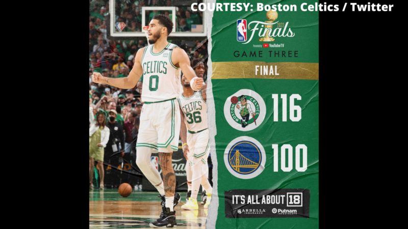 Celtics wagi vs Warriors sa Game 3 ng NBA Finals