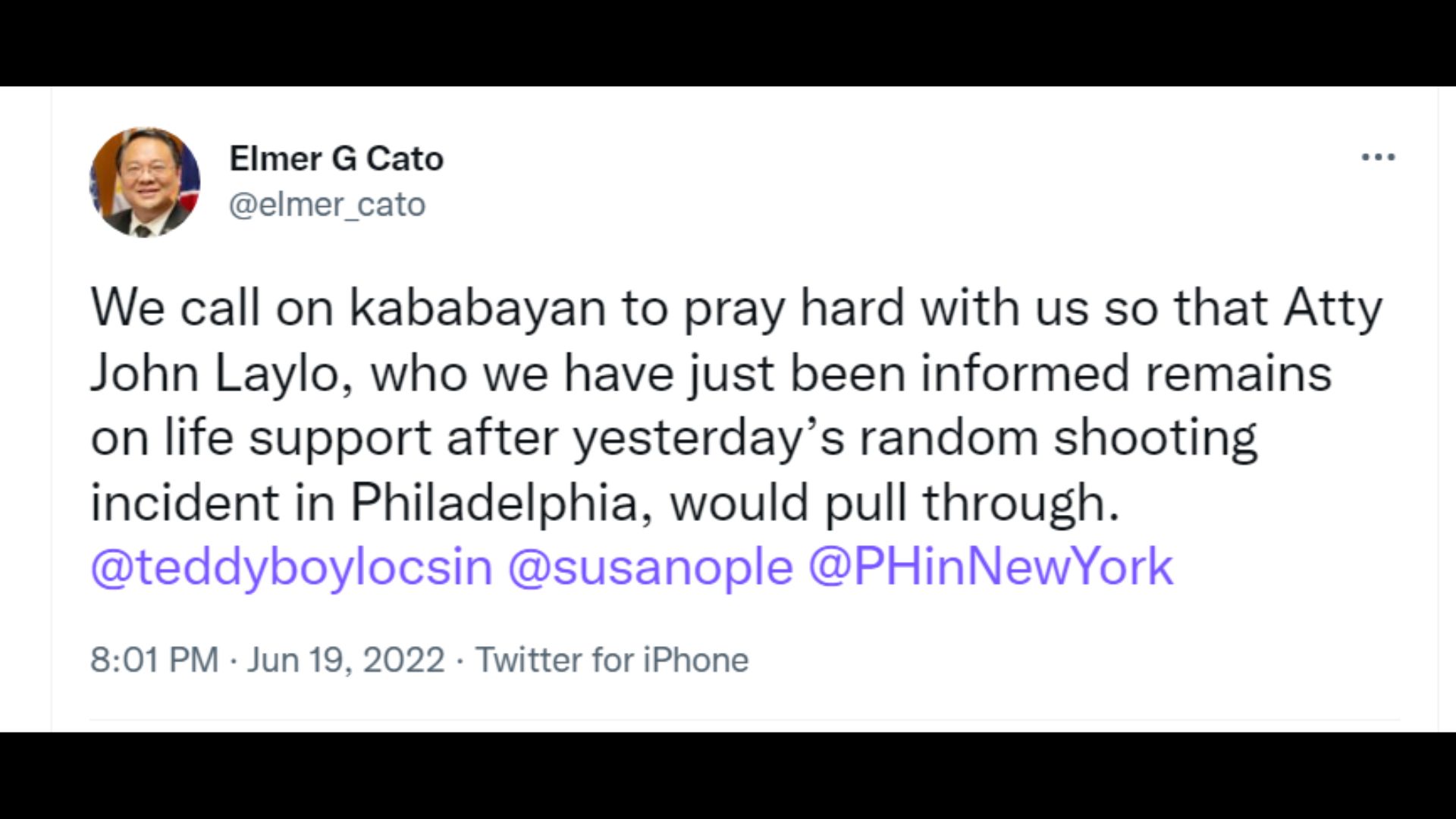 Abogadong Pinoy sugatan sa pamamaril sa Philadelphia