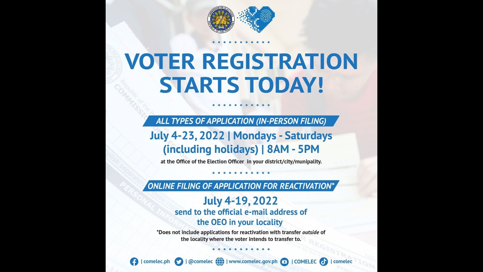 Voters registration muling nag-resume ngayong araw