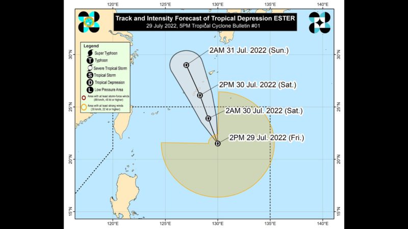 Bagyong Ester at Habagat magpapaulan sa Southern Luzon at sa ilang bahagi ng Visayas sa susunod na 24 na oras