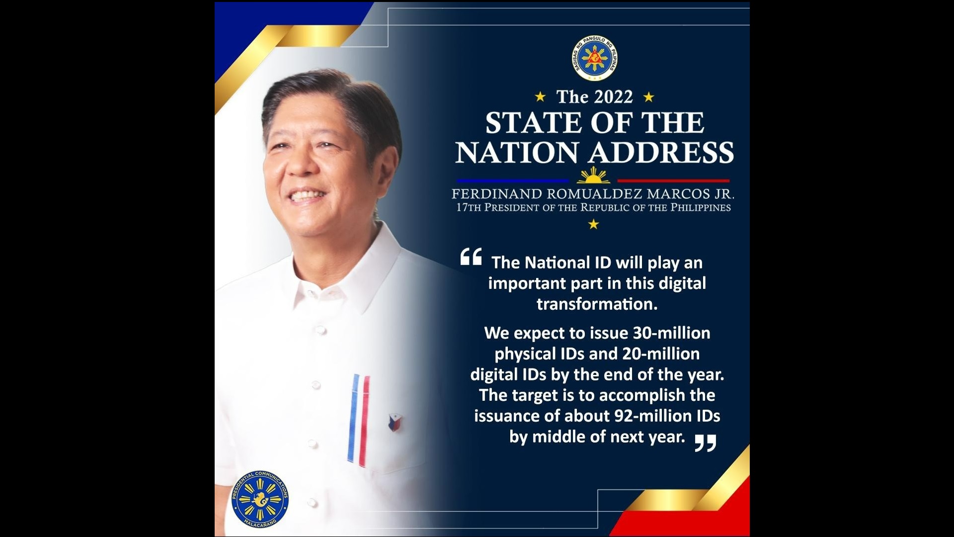 50 milllion National ID maipamamahagi sa katapusan ng taong 2022