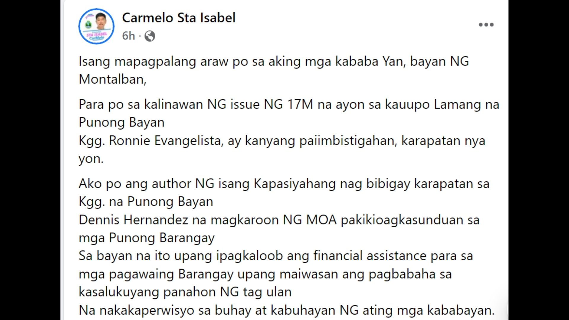 Pag-cash out sa P17M na pondo ng pamahalaang bayan ng Montalban may karampatang resolusyon na aprubado ng Sangguniang Bayan