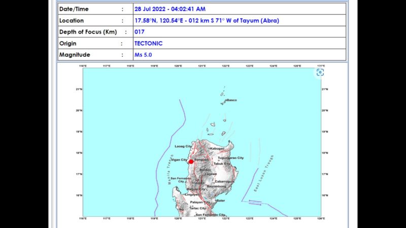 Aftershocks na naitala sa Abra umabot na sa 808