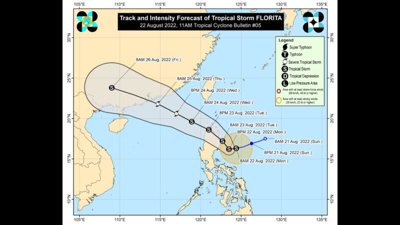 Bagyong Florita lumakas pa bilang tropical storm; ilang lugar sa Luzon nakasailalim sa Signal No. 2