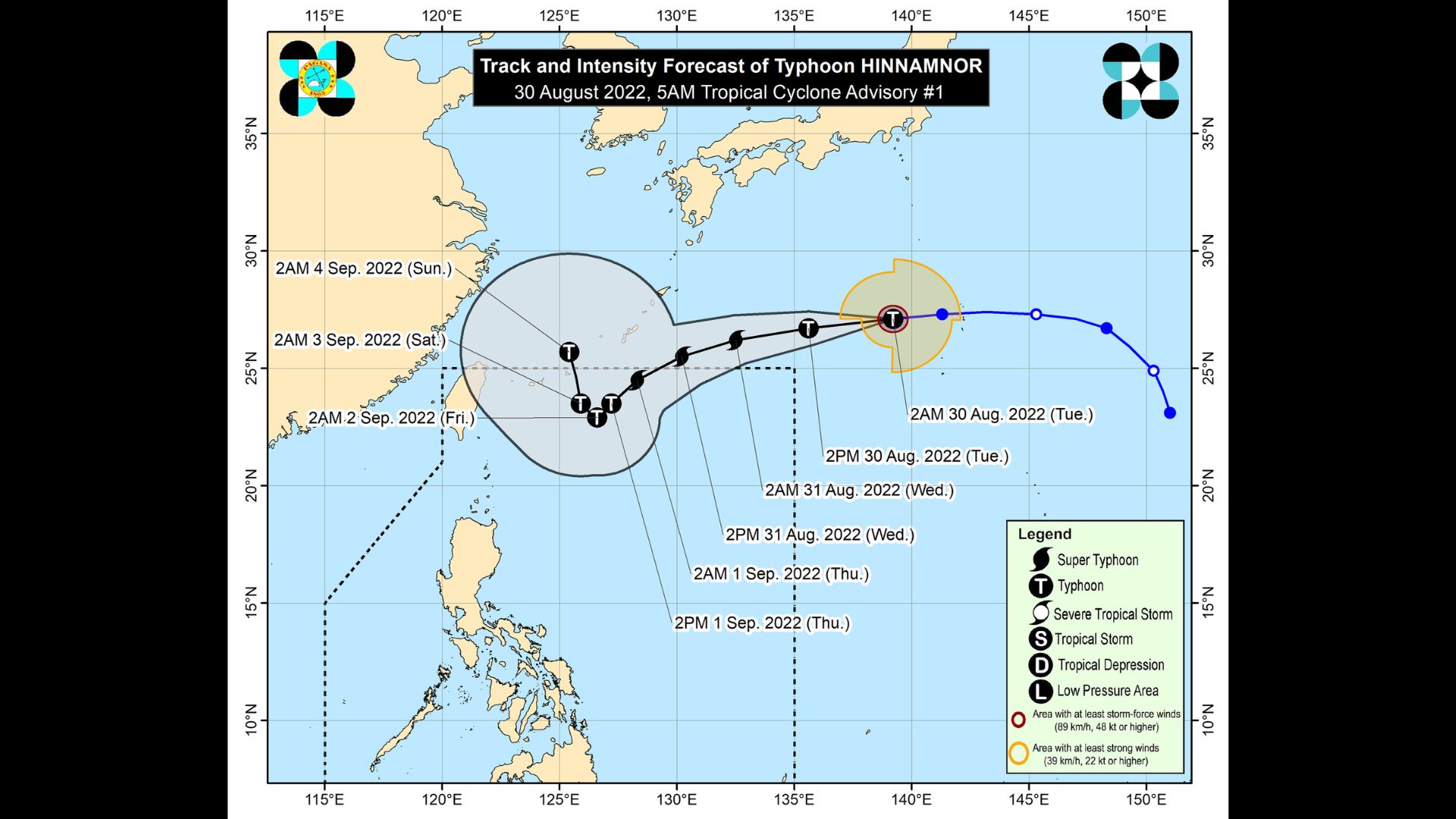 Typhoon “Hinnamnor” papasok sa bansa bukas; aabot sa super typhoon category sa susunod na 24 na oras