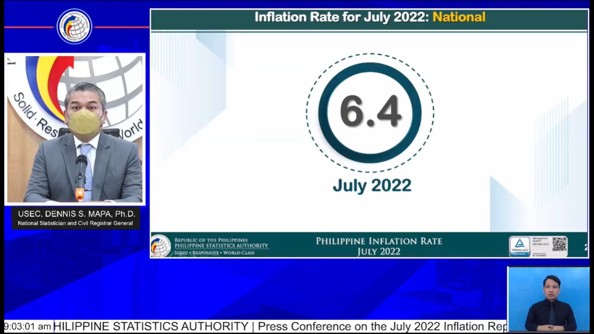 6.4 percent inflation rate naitala noong Hulyo