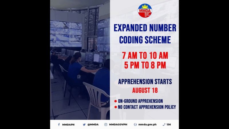 MMDA sisimulan na bukas ang paghuli sa mga motorista na lalabag sa Expanded Number Coding Scheme