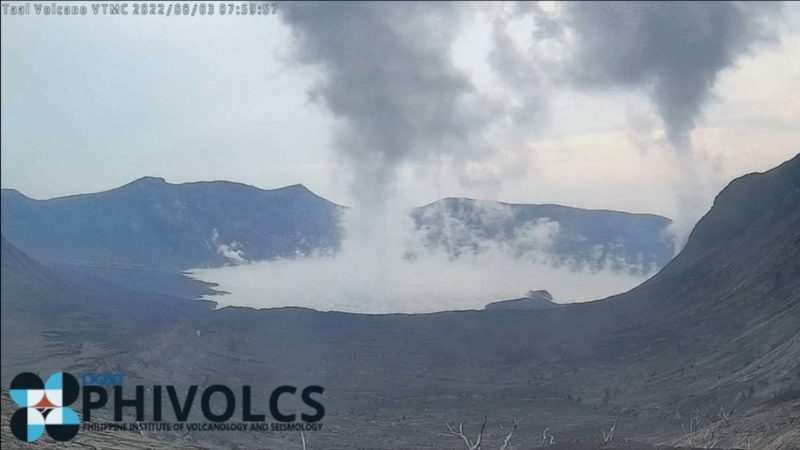 Phivolcs nakapagtala ng pagtaas ng Sulfur Dioxide gas emission sa Bulkang Taal