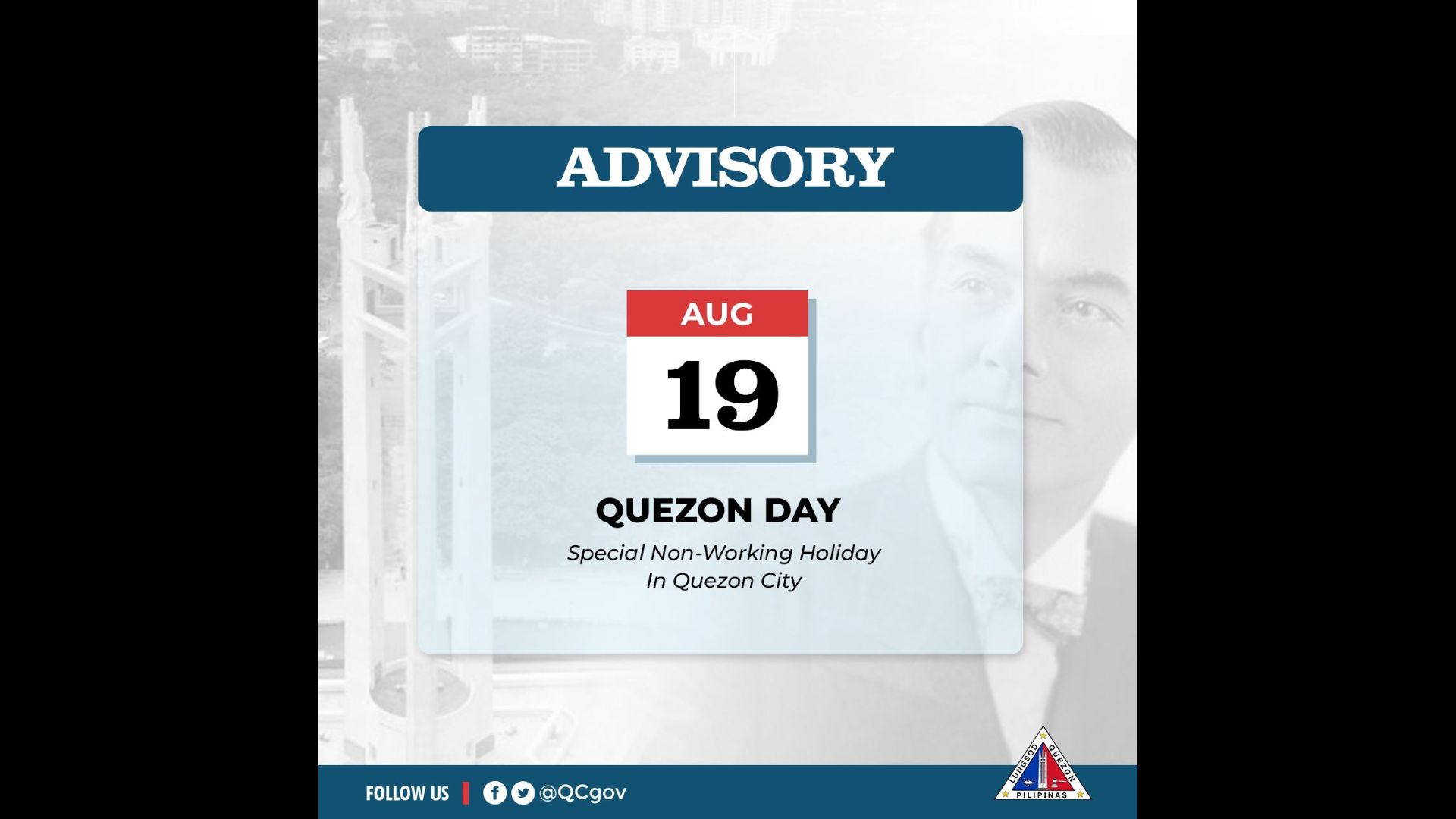 August 19 deklaradong holiday sa Quezon City