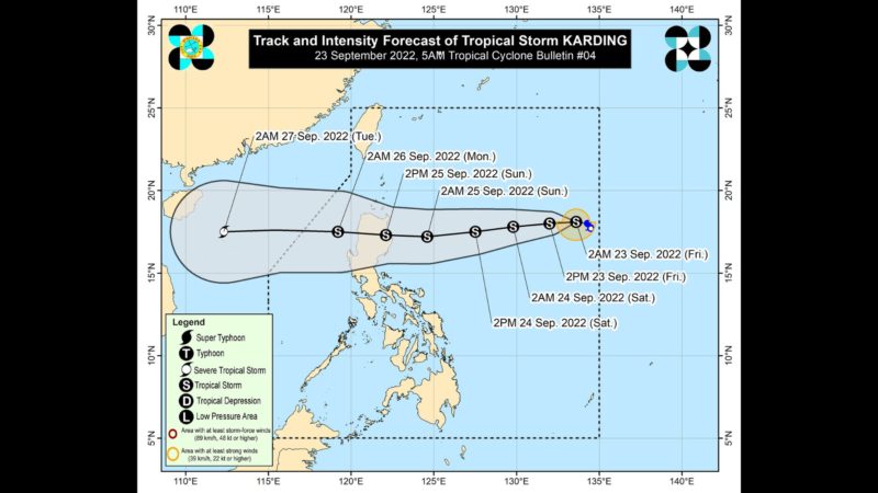 Bagyong Karding bahagyang bumilis; tatama sa kalupaan ng Northern Luzon sa Linggo