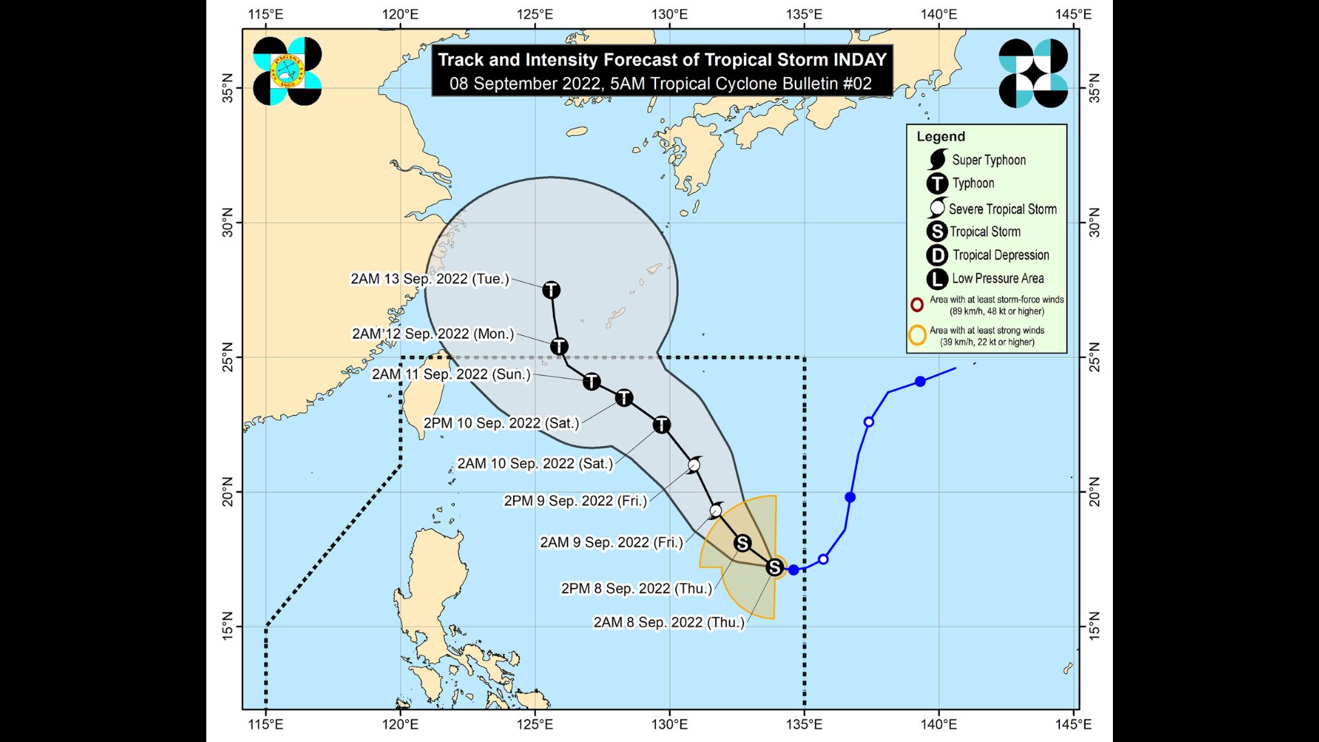 Bagyong Inday napanatili ang lakas; magiging severe tropical storm sa susunod na 24 na oras