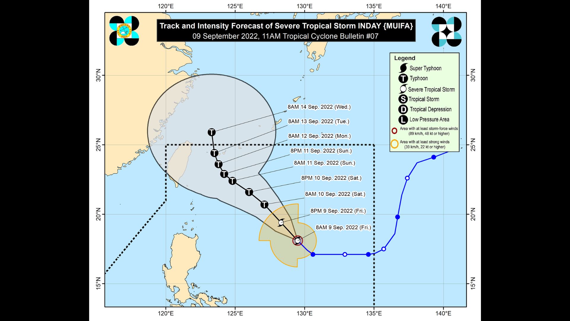 Bagyong Inday lumakas pa, isa nang severe tropical storm – PAGASA
