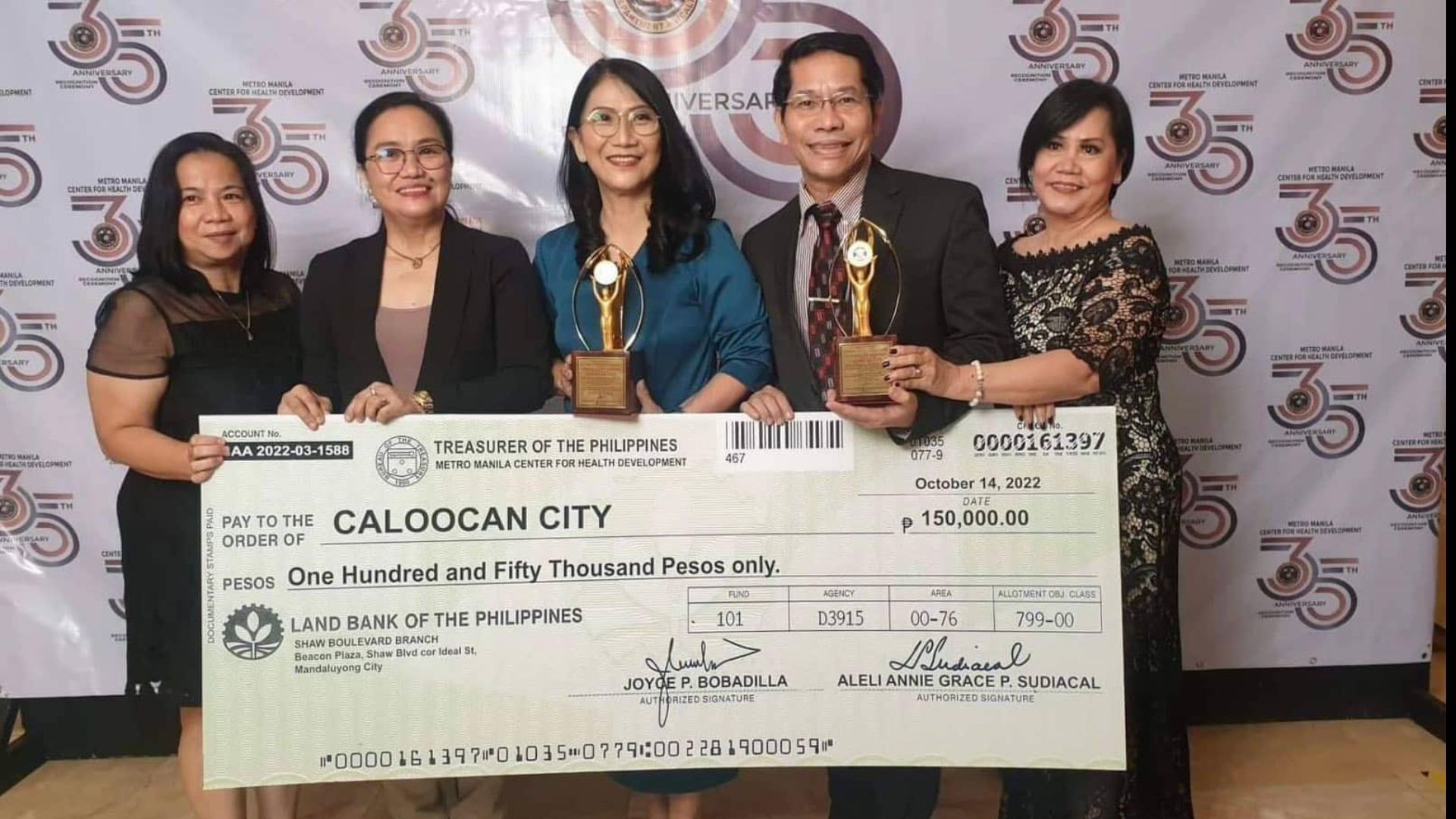 Caloocan City LGU tumanggap ng pagkilala mula mula sa DOH para sa pagpapatupad ng Safe Motherhood Program