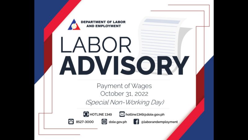 DOLE nagpalabas ng pay rules para sa mga empleyadong papasok sa trabaho ngayong araw at bukas