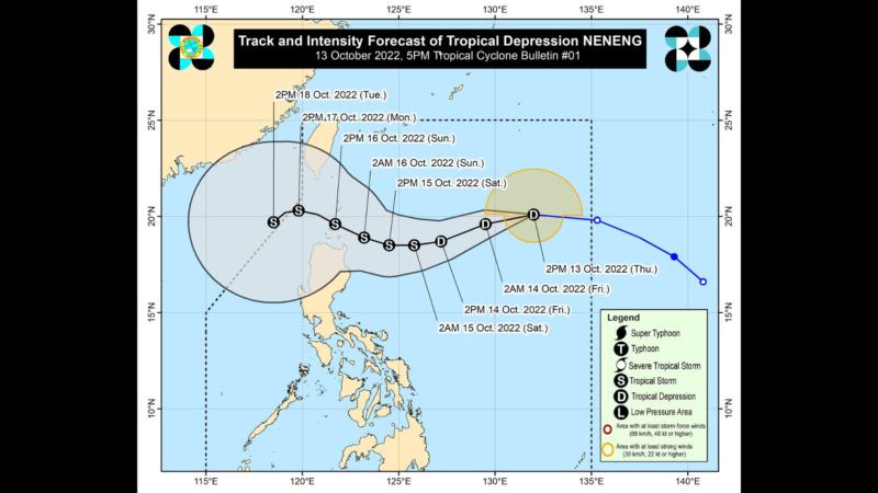 Panibagong bagyo pumasok sa PAR, pinangalanang Neneng ng PAGASA