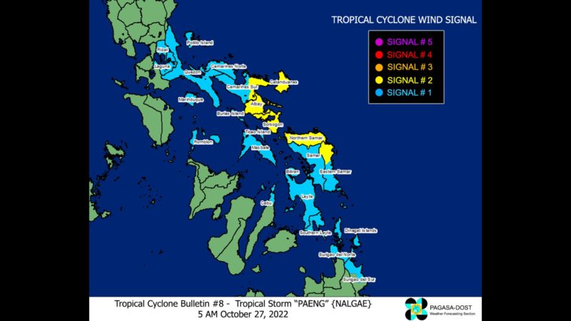 Bagyong Paeng lumakas pa; signal number 2 nakataas sa 6 na lugar sa bansa