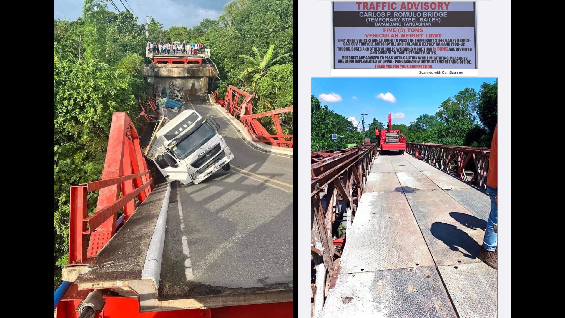 Temporary Bridge sa Bayambang, Pangasinan maaari nang daanan ng mga motorista