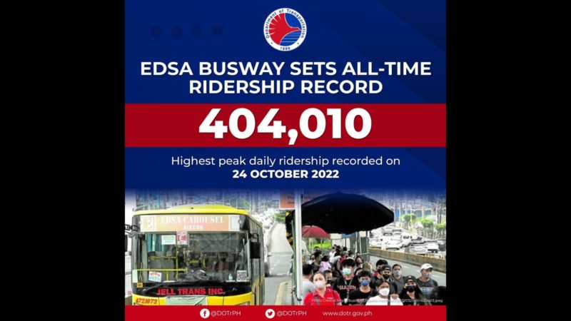 All-time high ridership naitala sa EDSA Busway noong Oktubre